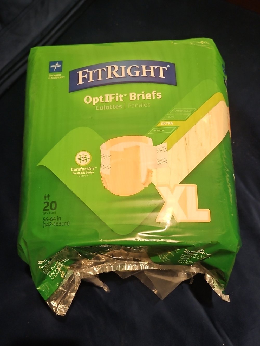 OptiFit Briefs XL in Green - 20 Count